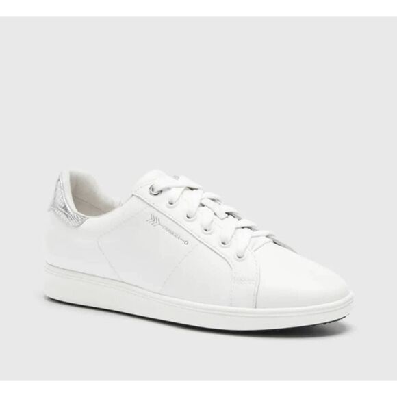 Frankie4 Jackie III Sneakers Women's 8.5 White Silver‎ Lizard Athletic Shoes